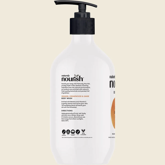Naturely Nourish Body Wash Orange, Cedarwood & Sage