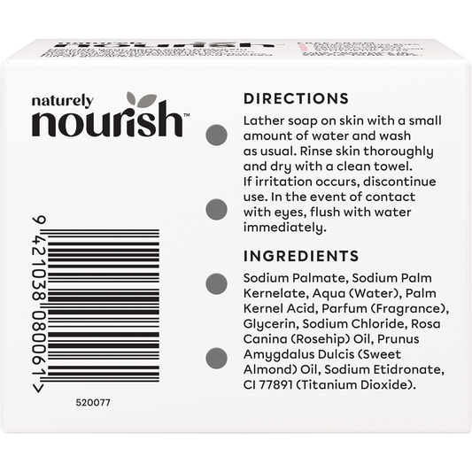Naturely Nourish Natural Soap Bar Rosehip & Almond Oil