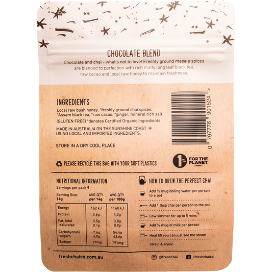 The Fresh Chai Co. Chocolate Blend Fresh Sticky Chai 125g