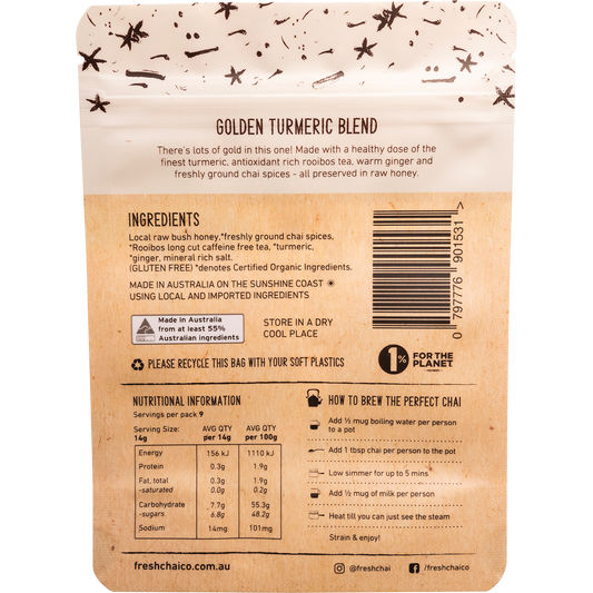 The Fresh Chai Co. Golden Turmeric Blend Fresh Sticky Chai 125g