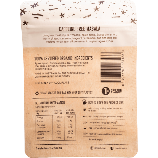 The Fresh Chai Co. Caffeine Free Masala Fresh Sticky Chai 125g