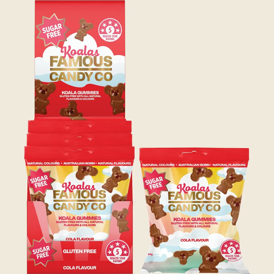 Famous Sugar Free Candy Koala Gummies Cola Flavour - Box of 10