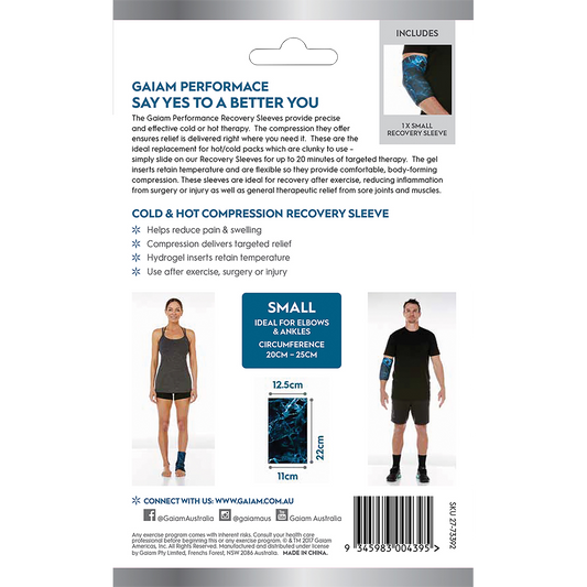 Gaiam Cold & Hot Compression Recovery Sleeve Small
