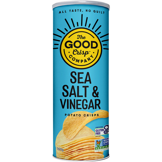 The Good Crisp Company Potato Crisps Sea Salt & Vinegar - Box of 8