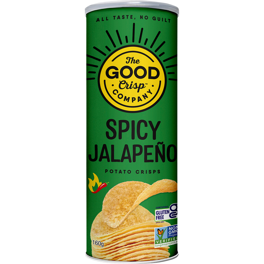 The Good Crisp Company Potato Crisps Spicy Jalapeno - Box of 8