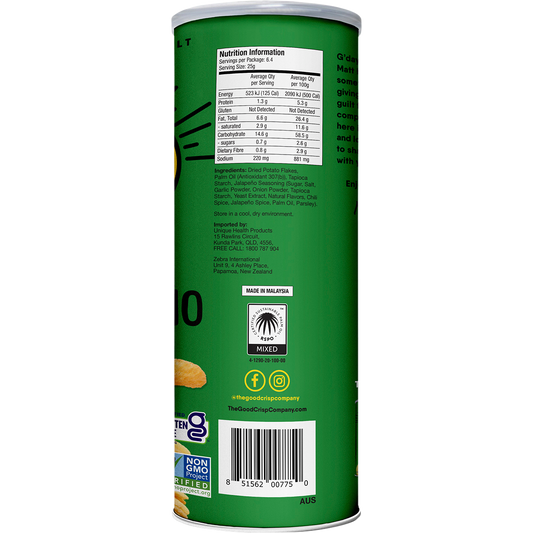 The Good Crisp Company Potato Crisps Spicy Jalapeno - Box of 8