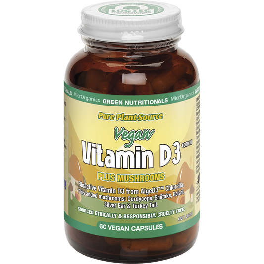 Green Nutritionals Vitamin D3 1000IU + Mushrooms