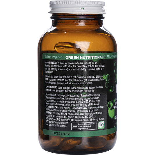 Green Nutritionals Green Omega3 255mg DHA + 127mgEPA