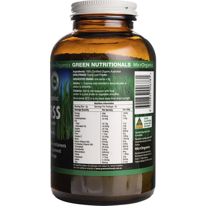 GREEN NUTRITIONALS Barleygrass 100% Australian Organic 1 x 200g
