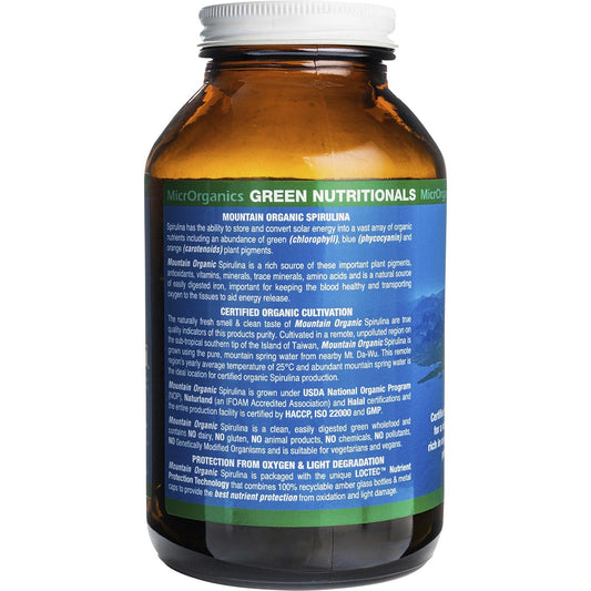 GREEN NUTRITIONALS Mountain Organic Spirulina Tablets 500mg 1 x 500 Tabs