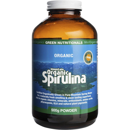 GREEN NUTRITIONALS Mountain Organic Spirulina Powder 1 x 500g