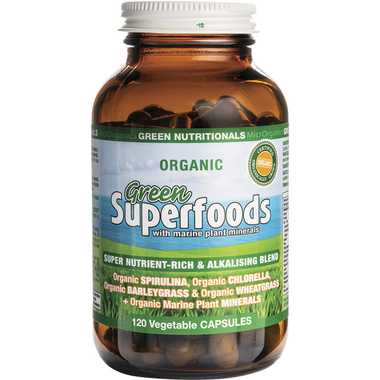 Green Nutritionals Organic Green Superfoods 600mg 12 x 120 Caps