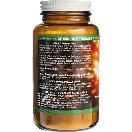 Green Nutritionals Organic Green Vitamin C Powder 600mg