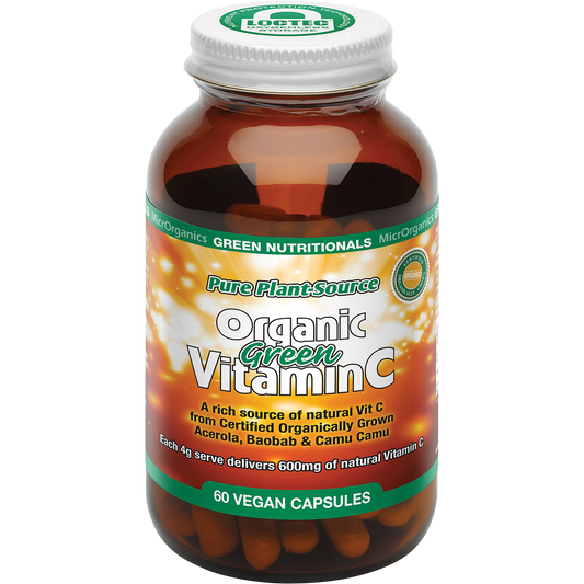 Green Nutritionals Organic Green Vitamin C 600mg 12 x 60 Caps