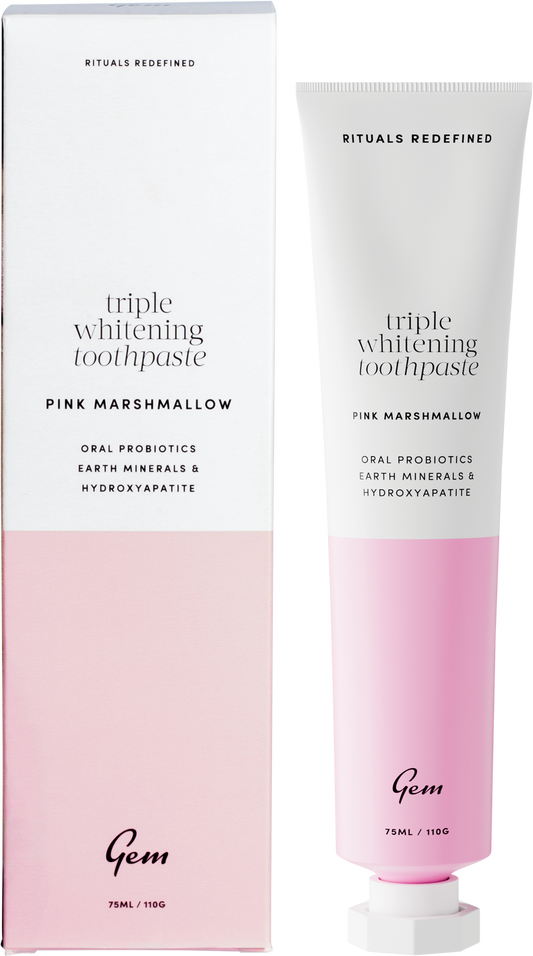 Gem Toothpaste Triple Whitening Pink Marshmallow