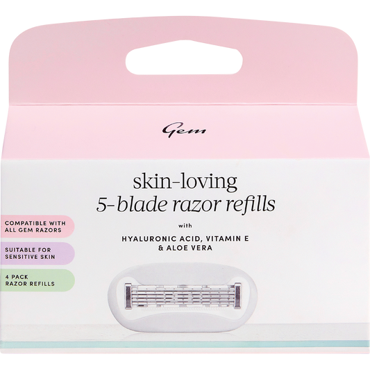 Gem Skin-Loving 5-Blade Razor Refills