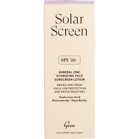 Gem Solar Screen SPF50+ Hydrating Face Sunscreen Lotion