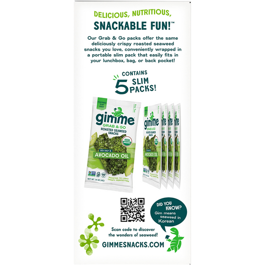 GIMME Roasted Seaweed Snacks Grab & Go Sea Salt & Avocado Oil