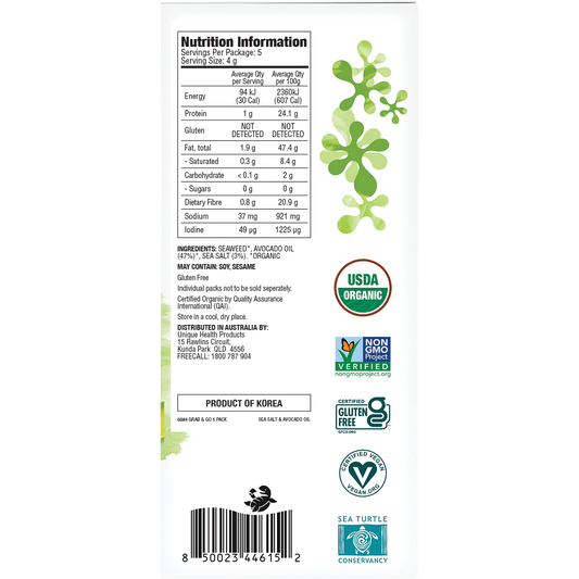 GIMME Roasted Seaweed Snacks Grab & Go Sea Salt & Avocado Oil