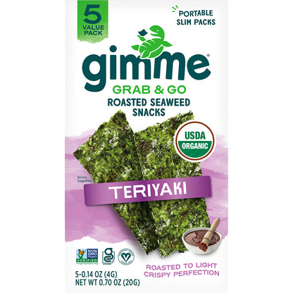 GIMME Roasted Seaweed Snacks Grab & Go Teriyaki 5 x 4g