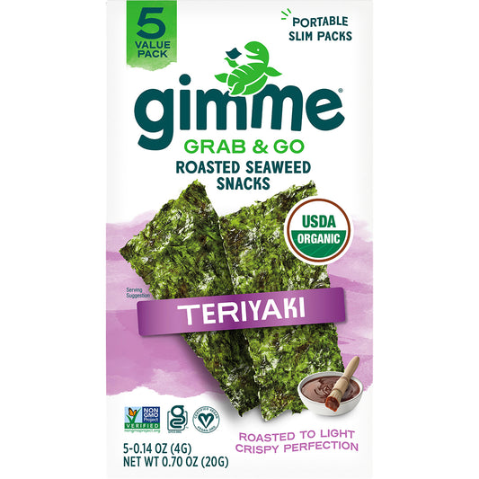 GIMME Roasted Seaweed Snacks Grab & Go Teriyaki 5 x 4g