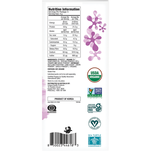 GIMME Roasted Seaweed Snacks Grab & Go Teriyaki