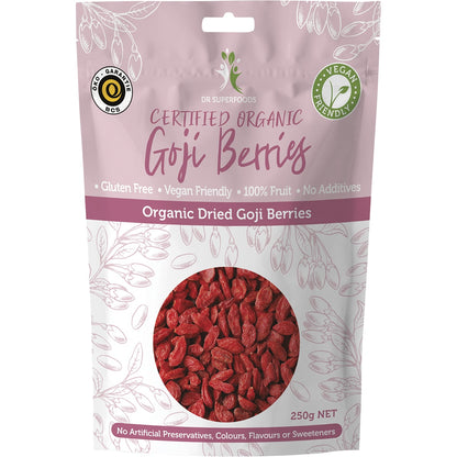 DR SUPERFOODS Dried Goji Berries Certified Organic 1 x 250g