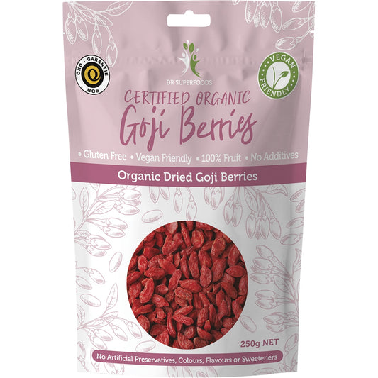 DR SUPERFOODS Dried Goji Berries Certified Organic 1 x 250g