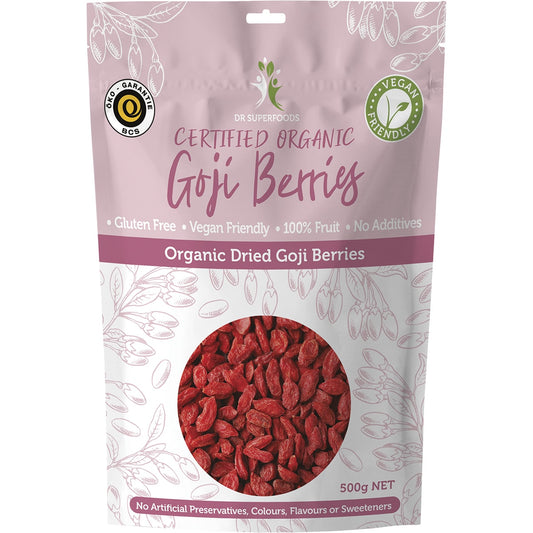 DR SUPERFOODS Dried Goji Berries Certified Organic 1 x 500g