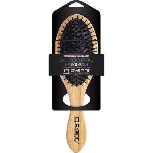 Giovanni Bamboo Hair Brush Oval Nylon Ball Tipped Bristles