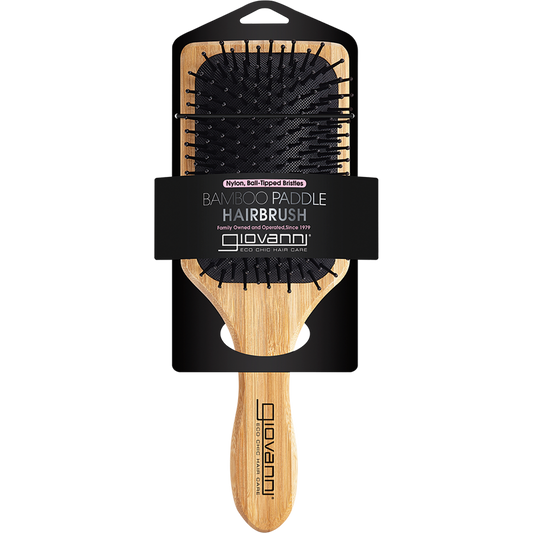 Giovanni Bamboo Hair Brush Paddle Nylon Ball Tipped Bristles