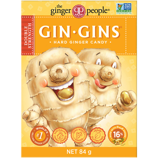 The Ginger People Gin Gins Ginger Candy Hard Double Strength - Box of 12