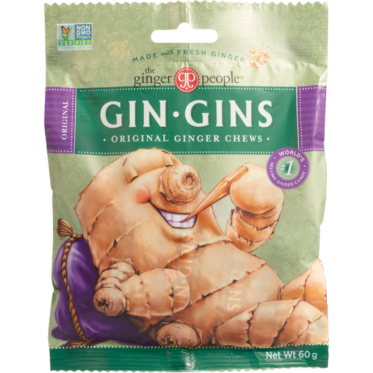The Ginger People Gin Gins Ginger Candy Bag Chewy Original - Box of 12