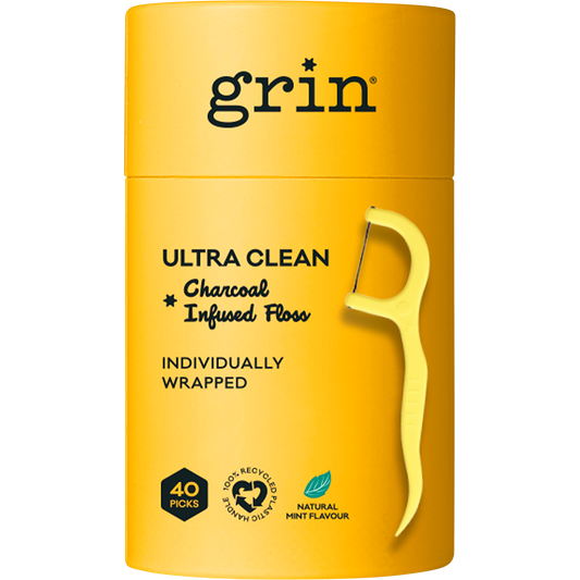 Grin Charcoal Infused Floss Picks Ultra Clean