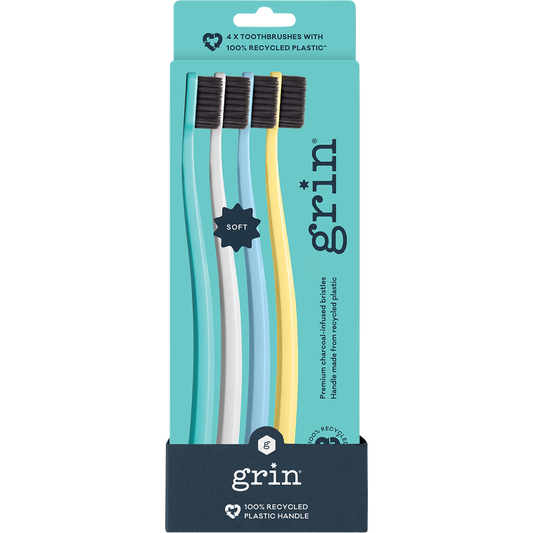 Grin 100% Recycled Toothbrush Soft Summer - Box of 8