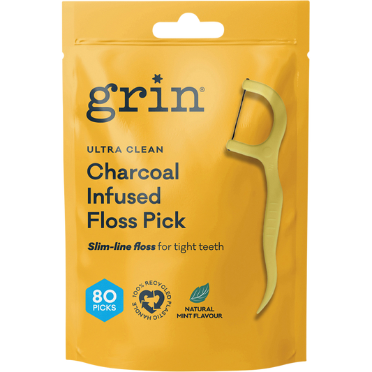 Grin Ultra Clean Floss Picks Charcoal Infused