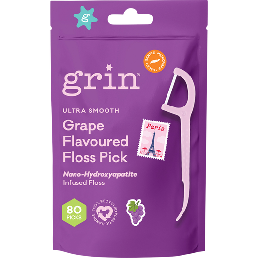 Grin Ultra Smooth Floss Picks Grape Flavoured