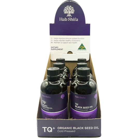 Hab Shifa TQ+ Organic Black Seed Oil Counter Display