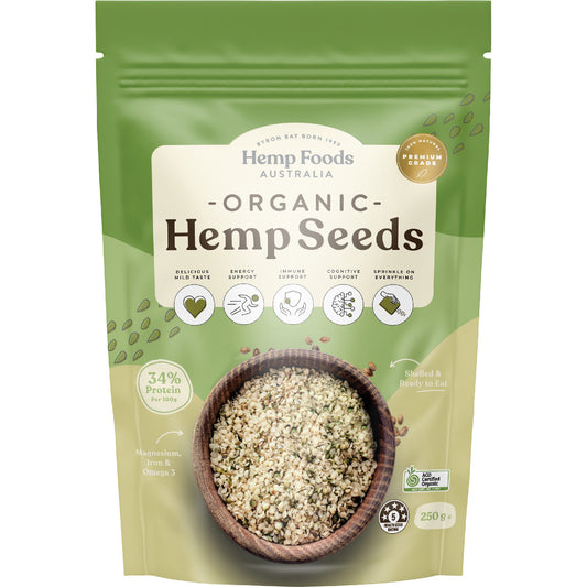 HEMP FOODS AUSTRALIA Organic Hemp Seeds Hulled 1 x 250g