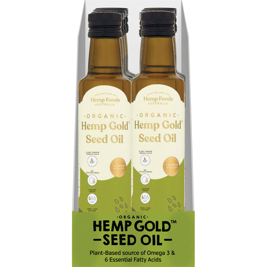 HEMP FOODS AUSTRALIA Organic Hemp Gold Seed Oil 6 x 250ml