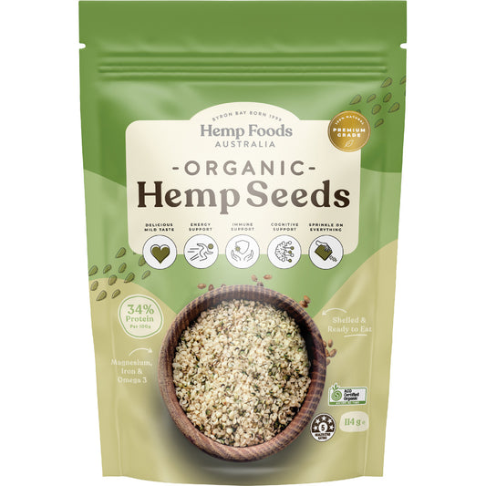HEMP FOODS AUSTRALIA Organic Hemp Seeds Hulled 1 x 114g
