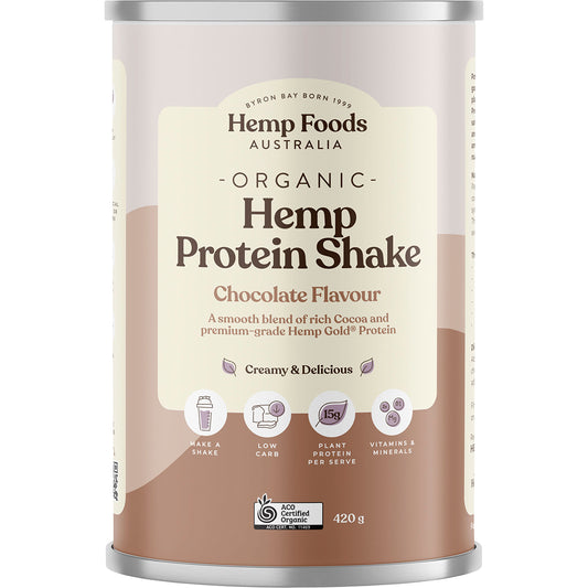 HEMP FOODS AUSTRALIA Organic Hemp Protein Shake Chocolate 1 x 420g