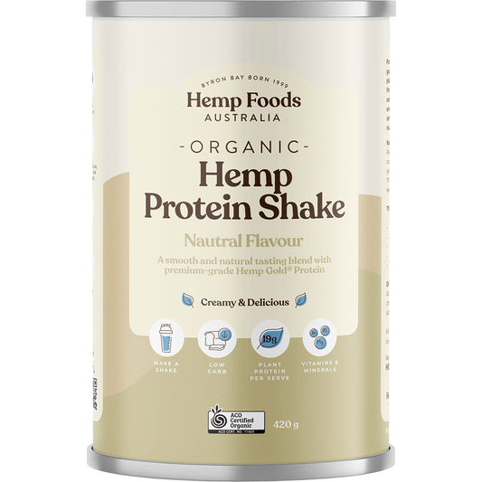 HEMP FOODS AUSTRALIA Organic Hemp Protein Shake Natural 1 x 420g