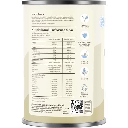 Hemp Foods Australia Organic Hemp Protein Shake Natural