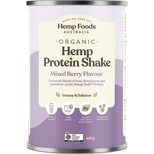 Hemp Foods Australia Organic Hemp Protein Shake Mixed Berry
