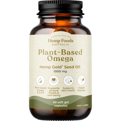 HEMP FOODS AUSTRALIA Plant-Based Omega with Hemp Gold Seed Oil 1 x 60 Caps