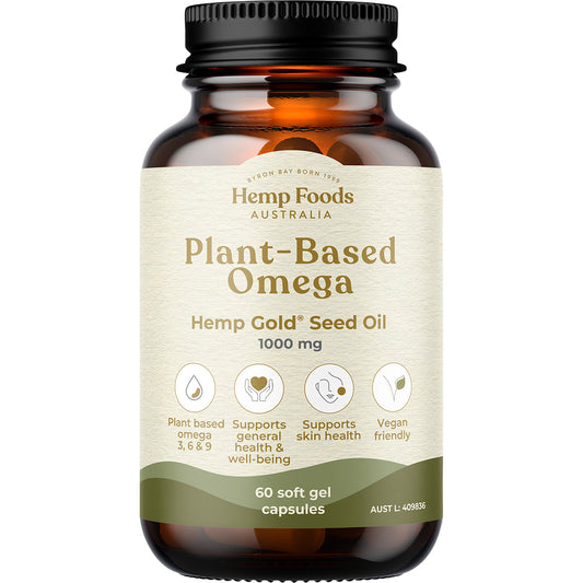 HEMP FOODS AUSTRALIA Plant-Based Omega with Hemp Gold Seed Oil 1 x 60 Caps
