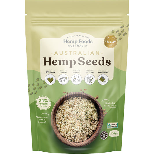 HEMP FOODS AUSTRALIA Australian Hemp Seeds Hulled 8 x 200g