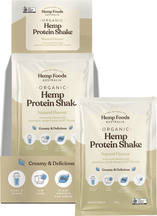 HEMP FOODS AUSTRALIA Organic Hemp Protein Shake Natural 7 x 35g