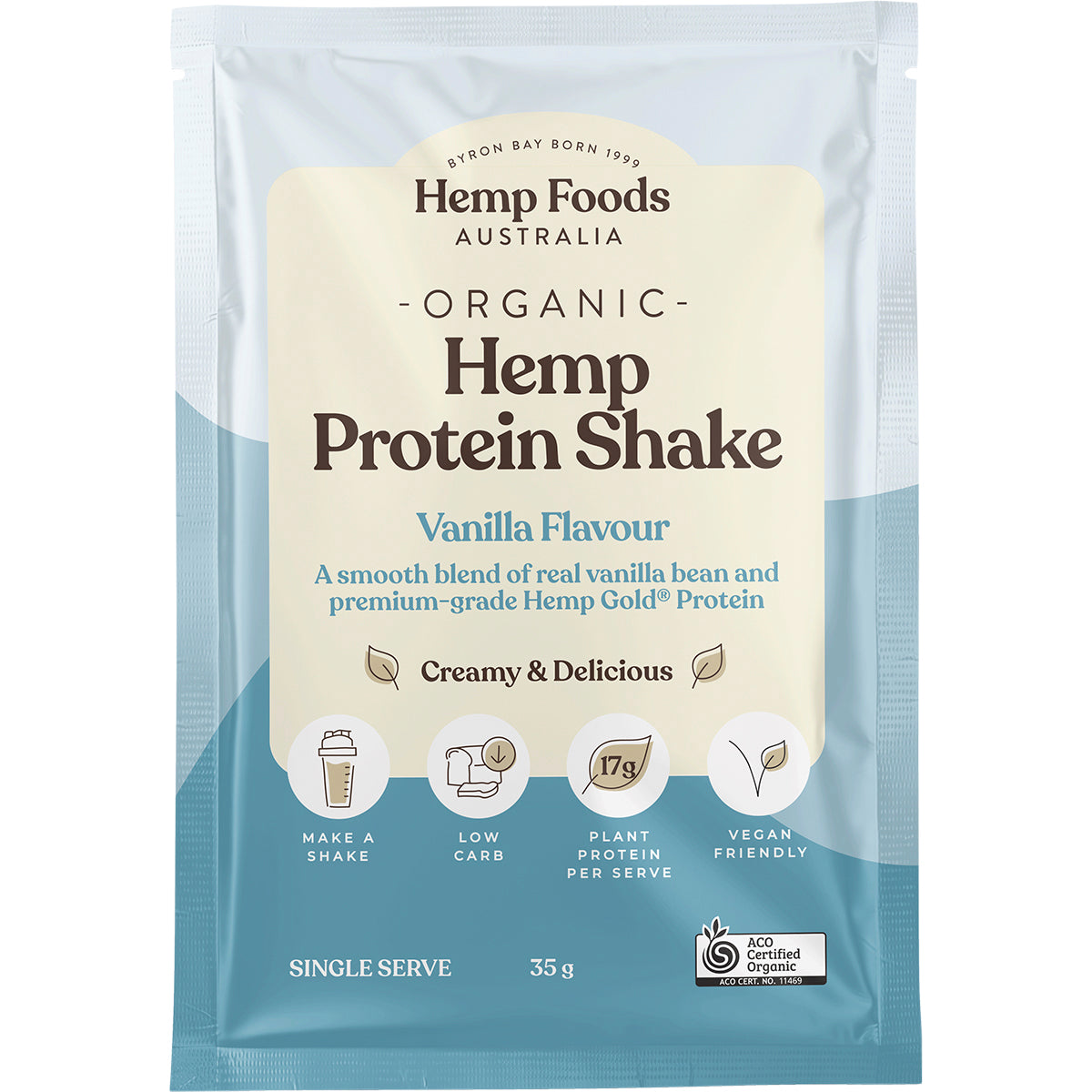HEMP FOODS AUSTRALIA Organic Hemp Protein Shake Vanilla 7 x 35g